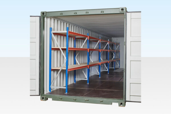 Adjustable Heavy Duty Three Tier Container Racking (5 Bays)